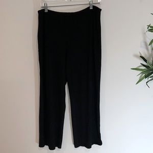 J.JILL black CROP  stretch flowy wide leg pant size M
